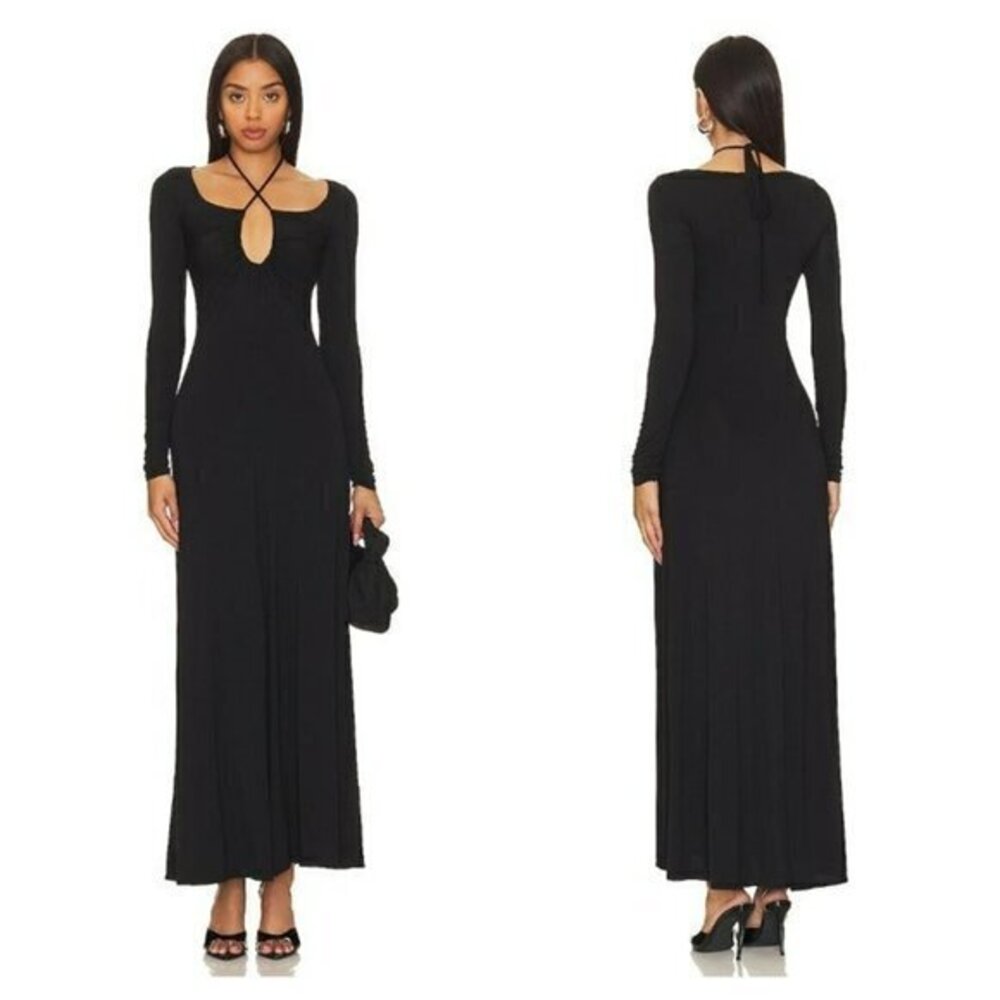 L'Academie Veanna Maxi Dress - Black